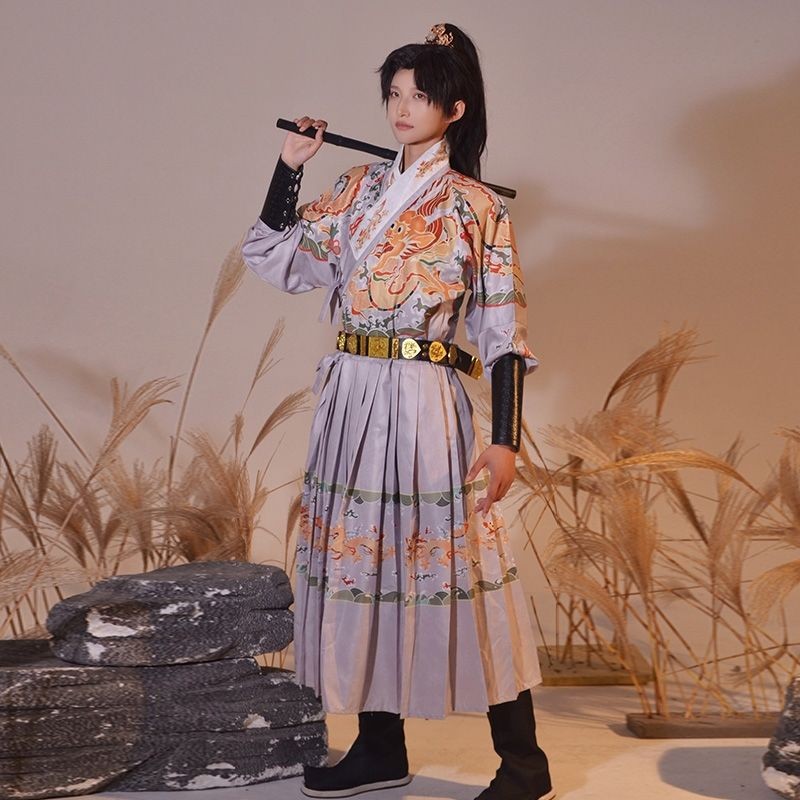 Ximengge Hanfu Longyuan เสื้อผ้าปลาบิน Jinyi เสื้อกันหนาว Ming Made ผู้ชายผู้หญิงคู่ฤดูใบไม้ผลิฤดูใบไม้ร่วง - รูปที่ 6