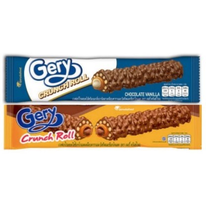 Gery Crunch Roll เจอรี่ เวเฟอร์โรล ขนาด 23กรัม แพ็ก 12 ชิ้น