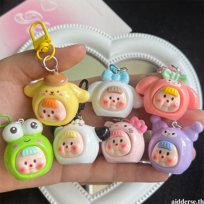 SANRIO พวงกุญแจ จี้การ์ตูนซานริโอ้ Cinnamoroll Kulomi สําหรับกระเป๋านักเรียน