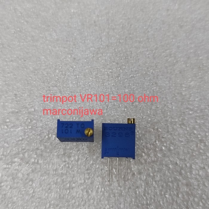 AS01 trimpot VR100 ohm สีน้ําเงินตัดแต่งด้านบน