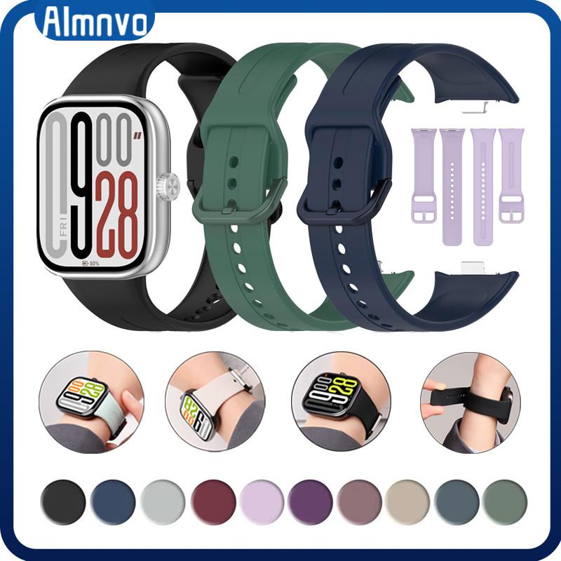 สายซิลิโคนอ่อนนุ่มกีฬา for Redmi Watch 6 5 / 4 สมาร์ทนาฬิกาเปลี่ยนสายรัดข้อมือยาง for Xiaomi Mi Band 10 9 Pro / 8 Pro
