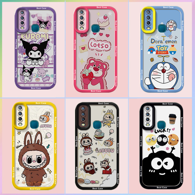 เคส Vivo Y11 Y12 Y15 Y17 U10 เคส Vivo 1906 1904 1940 1902 ใช้งานร่วมกับ Pop Mart เคสโทรศัพท์ Cool การ์ตูน Labubu น่ารักนุ่มเคสโทรศัพท์ YQ-TYDK
