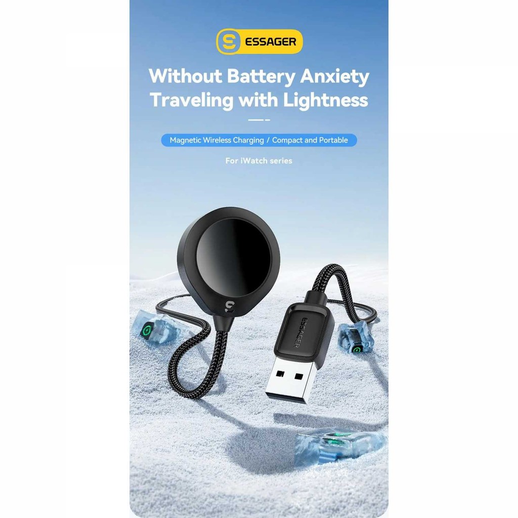 ESSAGER Charger Apple Watch แท่นชาร์จไร้สายแบบแม่เหล็ก 2.5W 1M - ES-WC14 - Tinari