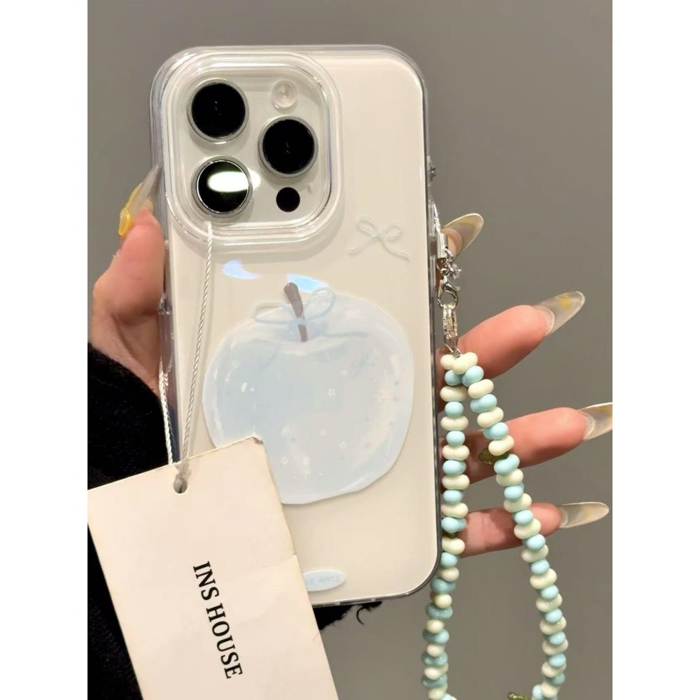 Huiwanju น้ําแข็งสีฟ้า apple เข็มขัดสําหรับ iphone16promax โทรศัพท์มือถือกรณี iP15 ผู้หญิง 14 niche 16 15Pro anti-drop 14pro เคสป้องกัน 13