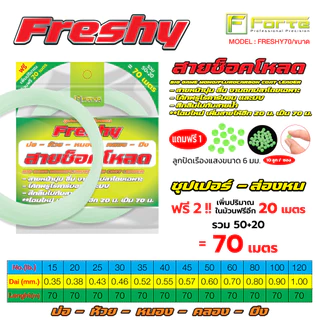 เฟรชชี่ สายช็อคโหลด เคลือบUV เหมาะกับงาน ห้วย หนอง คลอง บึง แถมความยาวในม้วน 20m