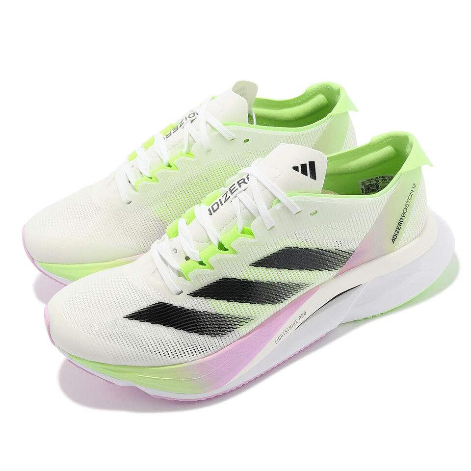 อาดิดาส Adizero Boston 12 สีขาว ดำ เขียว สปาร์ค W - IG3328 รองเท้าผู้ชาย
