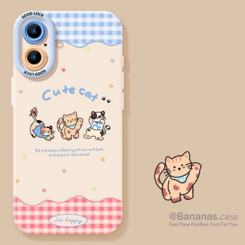 Iphone 16 15 14 13 12 11 Pro Max X Xr Xs Max 7 8 Plus SE2020 เคสโทรศัพท์การ์ตูนสนุกน่ารักHi Piเต้นรําแมว + Lanyardนุ่มปกหลัง ราคา ถูกที่สุด ดีลบีเคเค แกลเลอรีภาพที่ 2