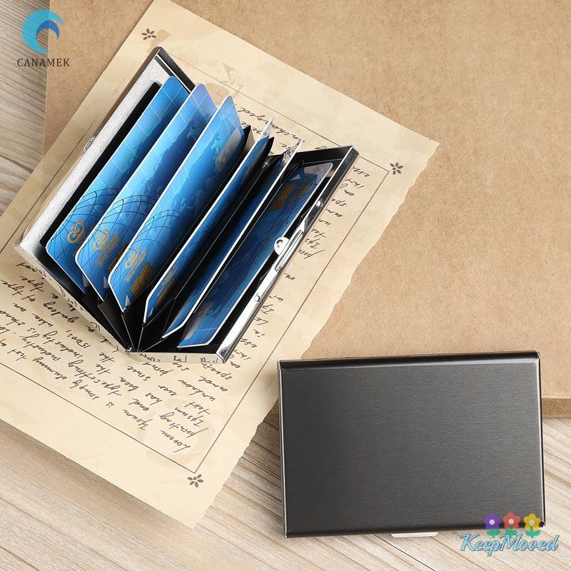 Keepmoved แบบพกพาคลาสสิกสแตนเลสผู้ถือบัตรเครดิตผู้ชาย Slim Anti Protect Travel ID Cardholder ผู้หญิง Rfid กระเป๋าสตางค์โลหะใหม่