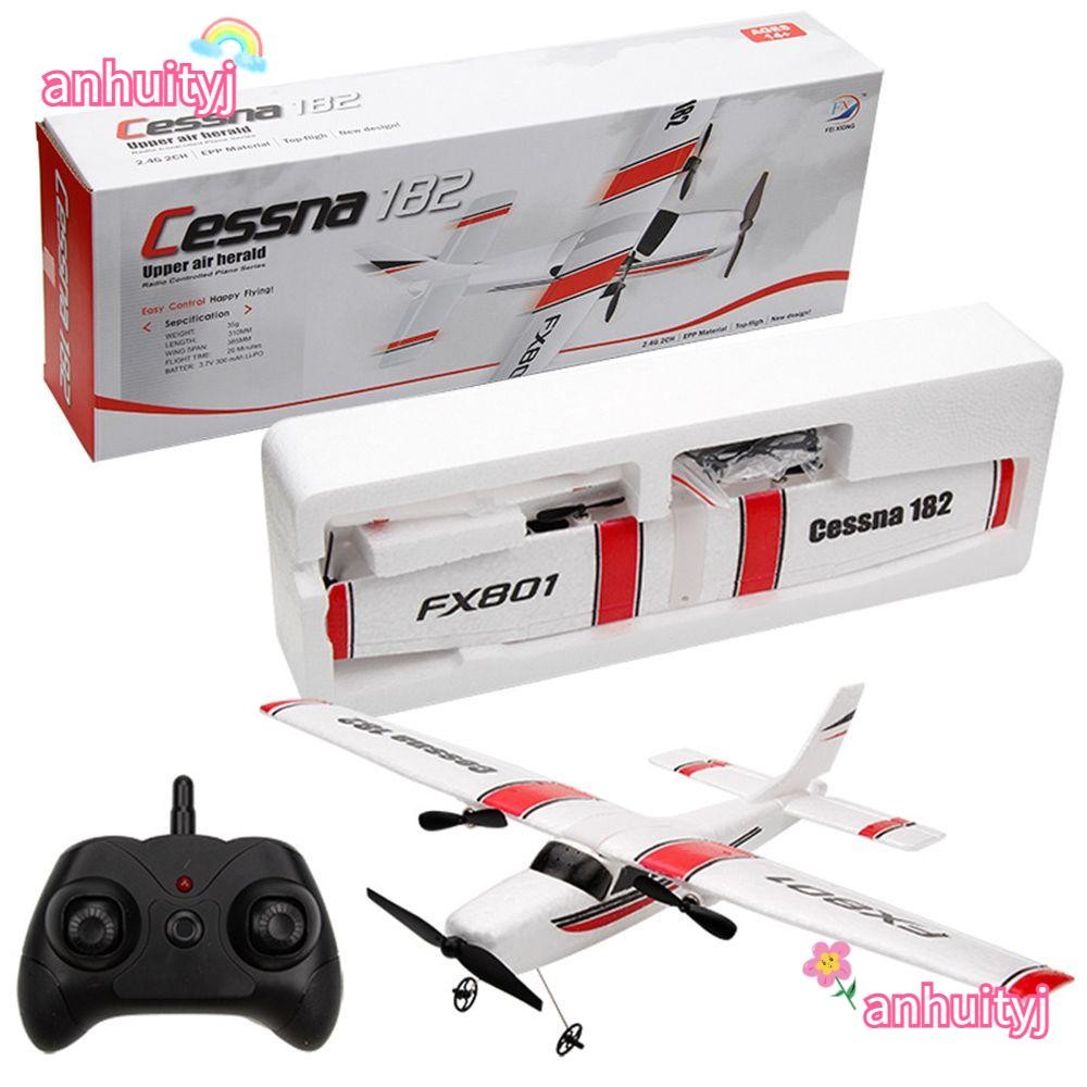 Anhuityj สําหรับ Cessna 182 FX801 เครื่องบินของเล่นทนต่อการตก 2CH ปีกคงที่ 2.4G Controller สําหรับ C