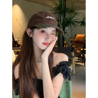 พร้อมส่ง🔥หมวกเบสบอลเสือดาว, หมวกเบสบอลปักบังแดดแบบปรับได้, ผ้าฝ้ายฮิปฮอปลําลองย้อนยุค Y2k Peaked หมวกหญิง