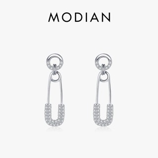 Modian 925 เงินสเตอร์ลิงต่างหูผู้หญิงหญิงพราว Swing Pin Clea…