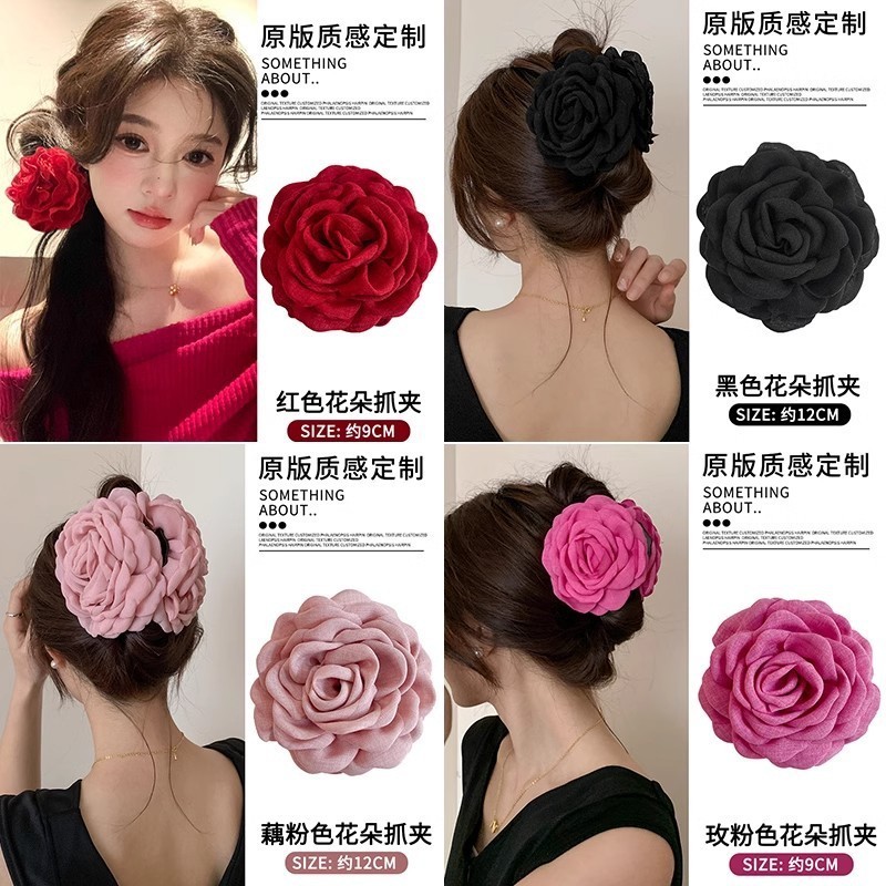 กิ๊บติดผม รูปดอกกุหลาบ สีแดง ระดับไฮเอนด์ สําหรับผู้หญิง