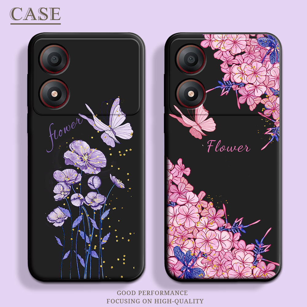 เคสโทรศัพท์ซิลิโคน TPU แบบนิ่ม ลายดอกไม้ และผีเสื้อ สําหรับ ZTE Blade A34 4G A54 4G A53 Pro