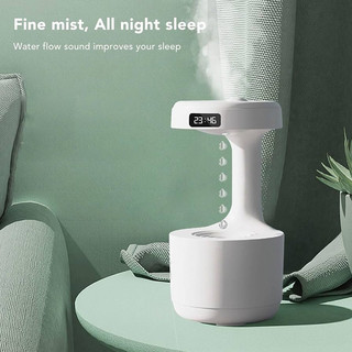Umidificador De Ar Difusor Anti Gravidade Gotas De Água Que Sobe Aromatizador Com Relógio Led Bivolt 110/220v