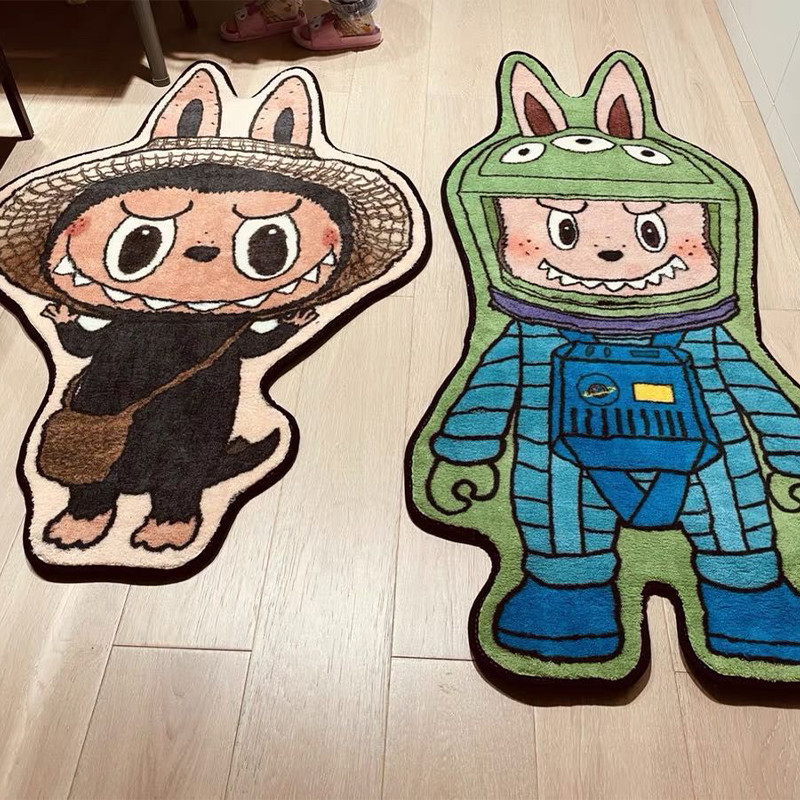 พรมเช็ดเท้า ดูดซับน้ําได้ดี กันลื่น ลายการ์ตูนตุ๊กตา Labubu น่ารัก