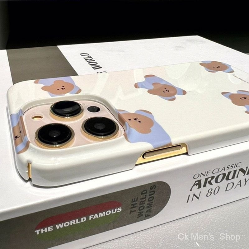 เคสโทรศัพท์มือถือแบบแข็ง ลายหมีน่ารัก สําหรับ Iphone 15 11 12 13 15 14promax 14pro 13promax x xs xr i8 7plus mini