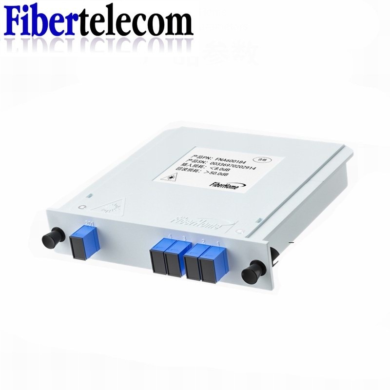 Fiberhome 1-2 1-4 1-8 1-16 SC UPC Optical Fiber PLC Splitter Cassette กล่อง Plug-in Type Optical Splitter ทั้งหมดสีฟ้า