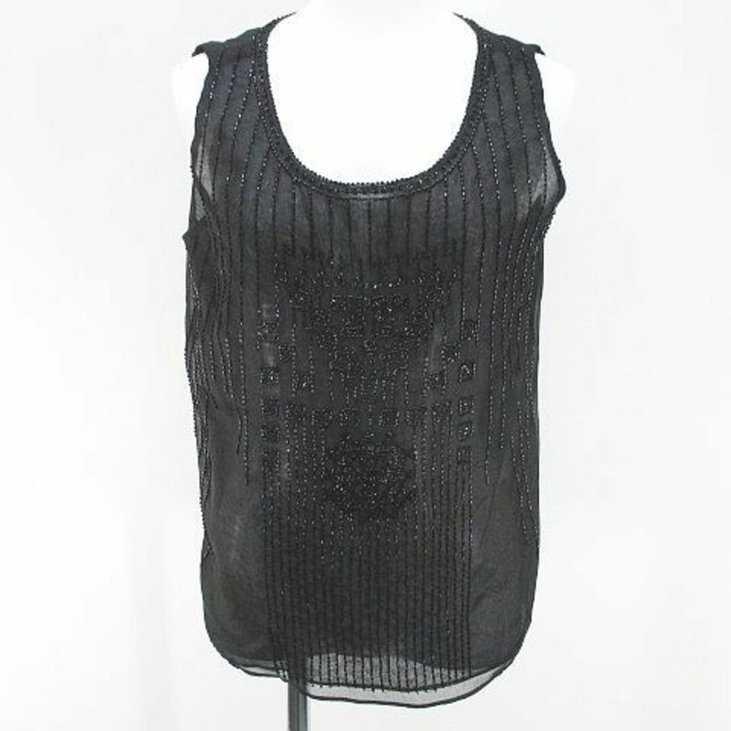 Alberta Ferretti Sleeveless Cut Sew Silk 42 Black Black Direct from Japan Secondhand