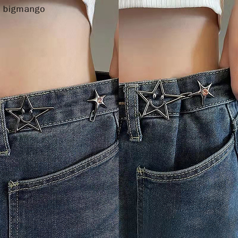 [bigmango] 1 คู่ คลิป สําหรับกางเกงรัดรูป กระดุม พับเก็บได้ หลวม สําหรับกางเกงยีน พอดี ลดเอว ใหม่ มีสินค้า