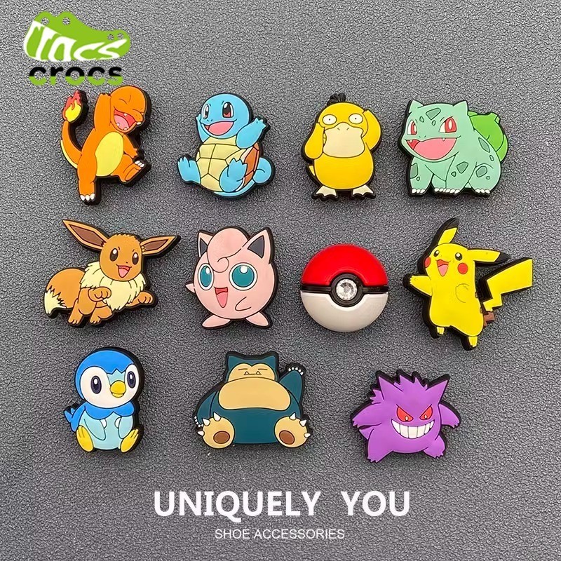 ใหม ่ jibbitz crocs charms Pokémon POKEMON Series รองเท ้ าการ ์ ตูนดอกไม ้ รองเท ้ าหัวเข ็ มขัดอุปกรณ ์ เสริมรองเท ้ าหัวเข ็ มขัด Pikachu