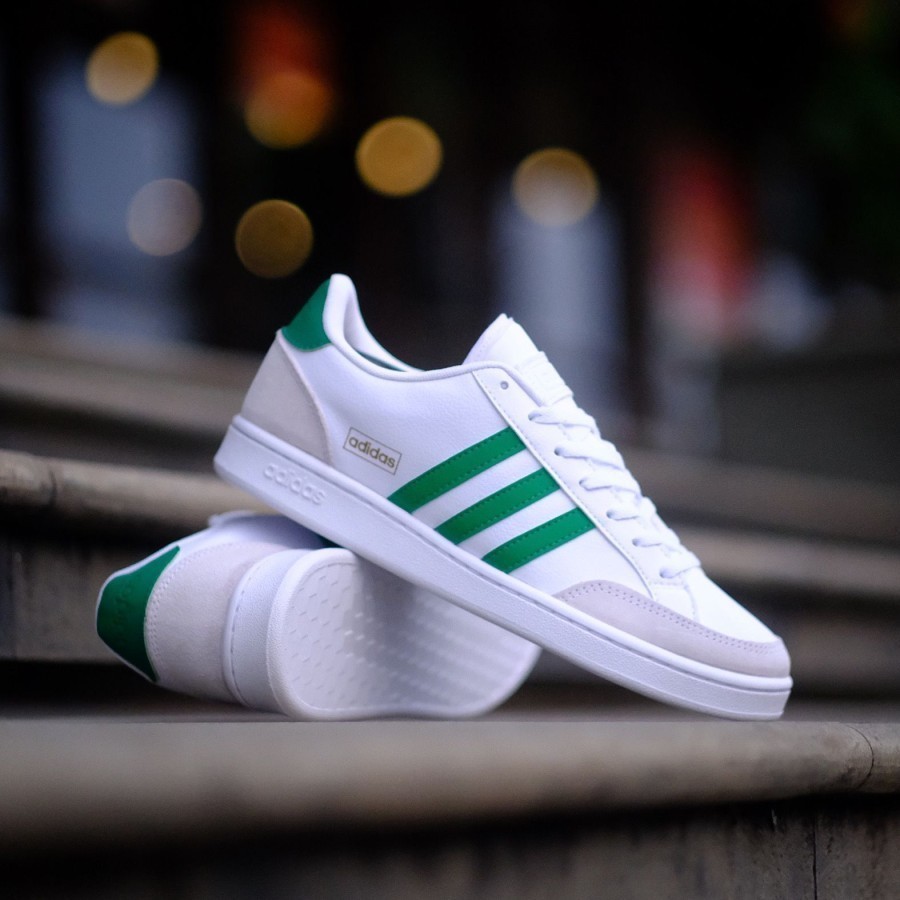 Adidas Grand Court SE รองเท้าผ้าใบ สีขาว สีเขียว สําหรับผู้ชาย ผู้หญิง