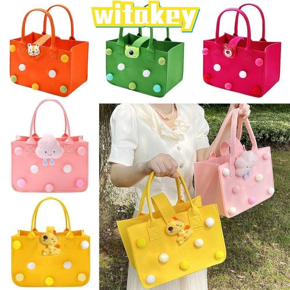 Witakey กระเป๋าผ้าสักหลาด ลายการ์ตูนน่ารัก จุของได้เยอะ สําหรับใส่ผ้าอ้อมเด็ก