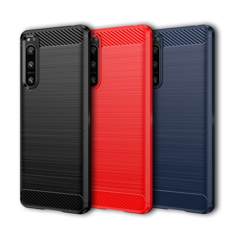 สําหรับ Sony Xperia 5 IV กรณี Xperia 5 IV ฝาครอบ 6.1 นิ้วคาร์บอนไฟเบอร์ซิลิโคนกันกระแทกกันชนสําหรับ 