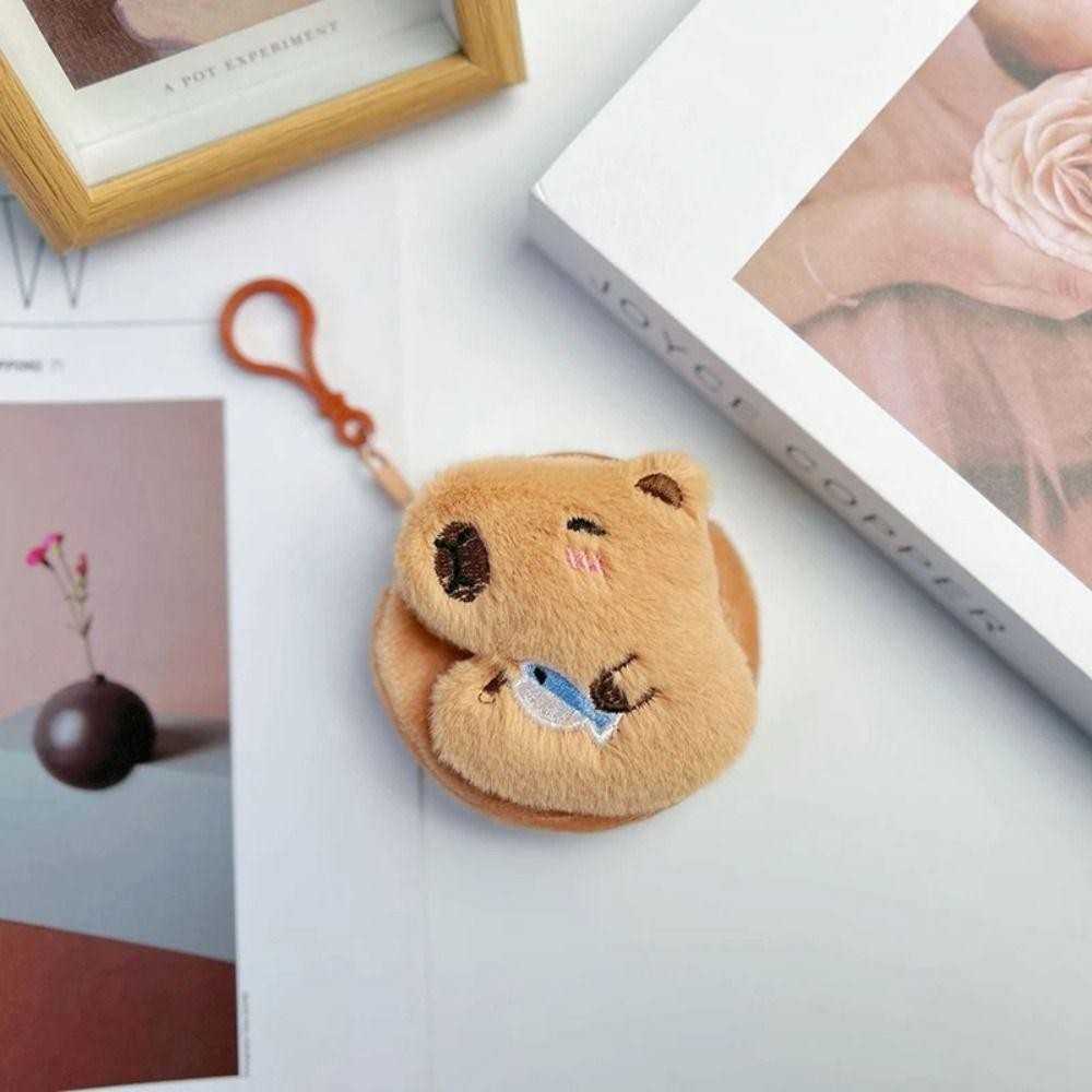 Gesh1 Capybara กระเป๋าใส่เหรียญตุ๊กตาอะนิเมะ,การ์ตูนสร้างสรรค์กระเป๋าใส่เหรียญขนาดเล็ก, Kawaii รอบกระเป๋าแฟชั่นจี้