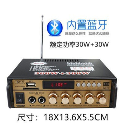 Mini ขนาดเล ็ ก Power Amplifier ลําโพง Power Amplifier การ ์ ด U Disk วิทยุ DC 12V 220V Bluetooth Power Amplifier EEBK
