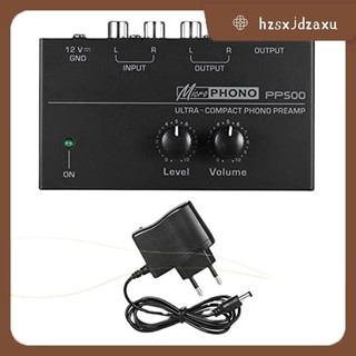 【hzsxjdzaxu 】PP500 Ultra-compact Phono Preamp Phono Preamplifier พร ้ อมตัวควบคุมระดับเสียงระดับปลั ๊ ก EU