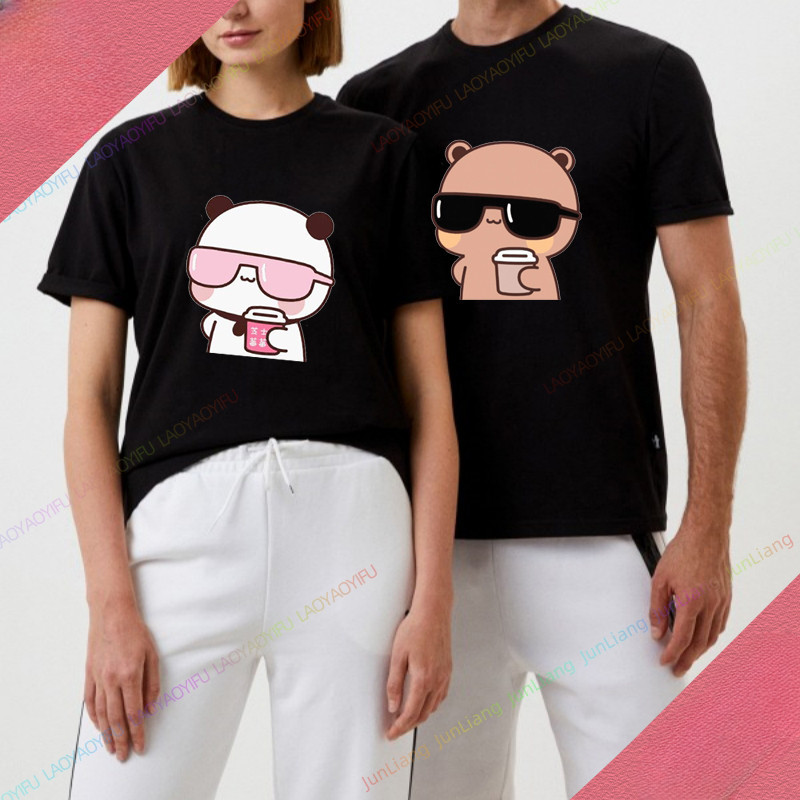 2024 เสื้อยืด Bubu I Dudu น่ารัก: แฟชั่นนมและมอคค่าชุดคู่รัก Goth-Inspired