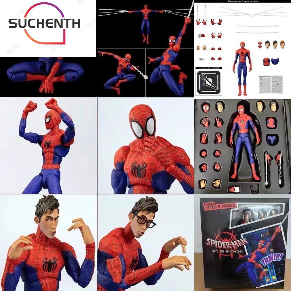 Suchenth Spiderman, Miles Morales Two Heads Spiderman Models, การ ์ ตูน Miguel O 'Hara Ct Action Figure Figuarts Spiderman Kids