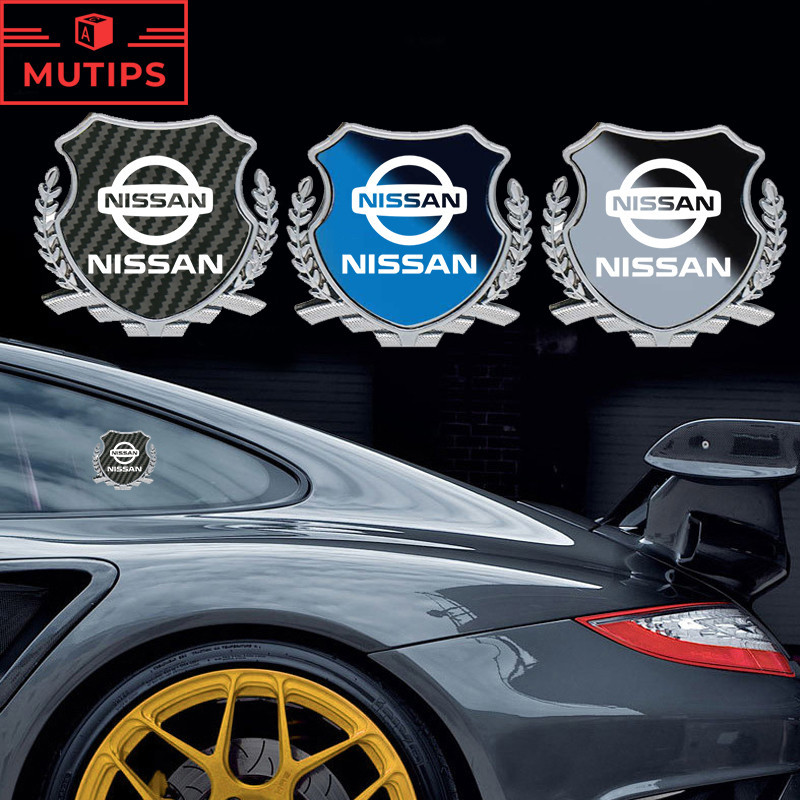 Nissan สติกเกอร์โลโก้โลหะ 3D สำหรับรถ งรูปลอกสําหรับ สำหรับตกแต่งรถยนต์ Kicks 2022 Note Almera Terra Navara nismo xtrail t32 t33 March Teana Leaf Juke Sylphy