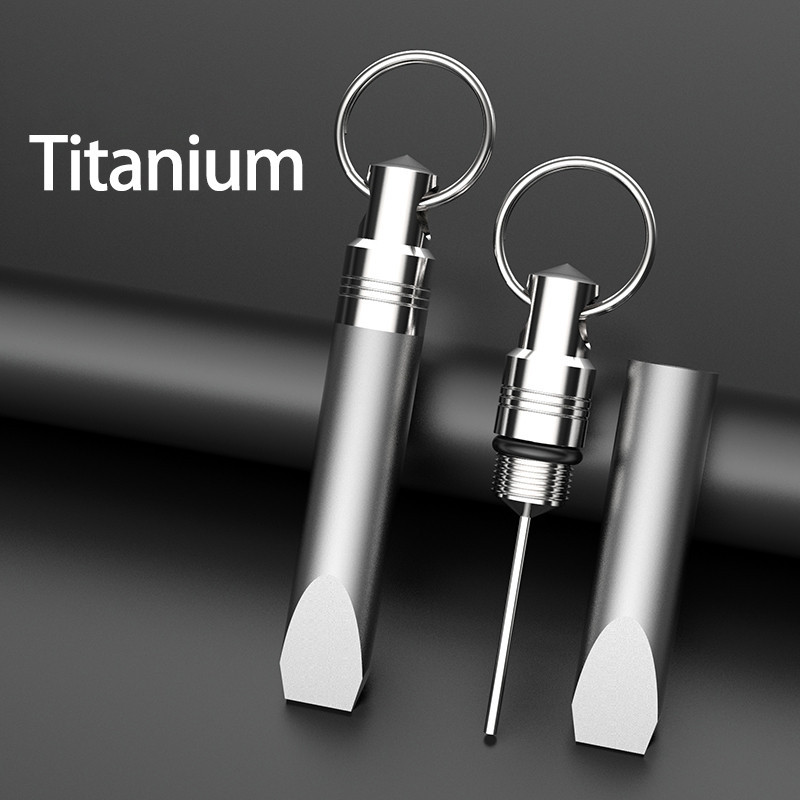 Cnedc Titanium Alloy Card Reader Mini Pry Bar พวงกุญแจมือถือซิมการ ์ ดเครื ่ องอ ่ านแบบพกพา Universal Multifunctional EDC