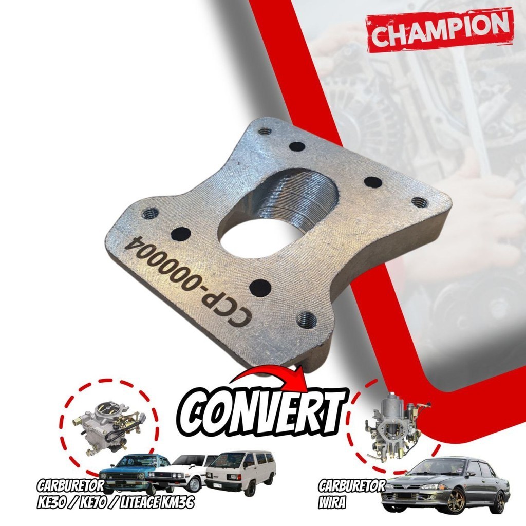 LITEACE, KE30, KE70 TAPAK KARBURETOR WIRA TO LITEACE, KE30, KE70 CAST IRON WITH GALVANIZED