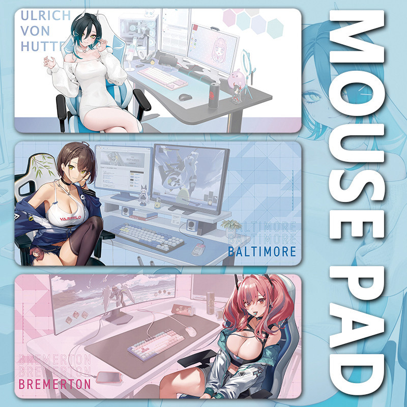 Azur Lane Ulrich von Hutten Bremerton Baltimore เกมอะนิเมะ XXL แผ่นรองเมาส์ขนาดใหญ่แผ่นรองเมาส์