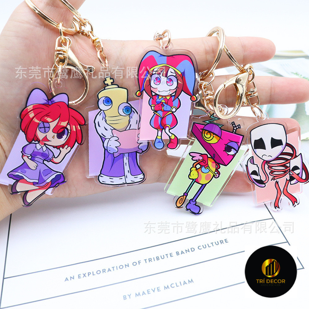 พวงกุญแจอะคริลิค Digital Circus พวงกุญแจตุ๊กตาตัวตลก Digital Circus