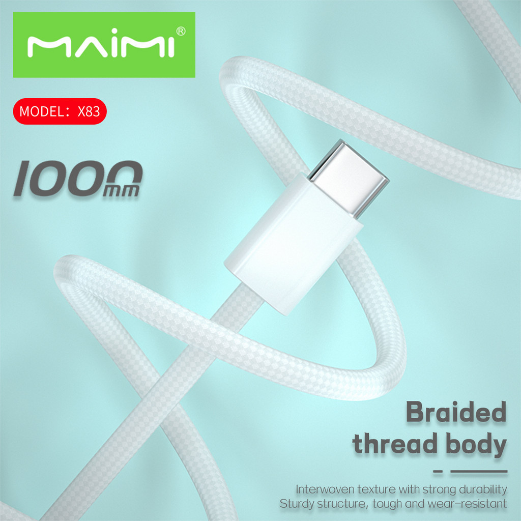 Maimi สายชาร์จPD 60W (รุ่น X83) ชาร์จเร็ว สายแบบถัก ไทป์ซี to ไทป์ซี ​​​​​​​สินค้ามีการรับประกันคุณภาพ