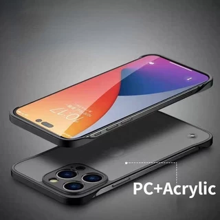 Pc Ultra Thinกระจายความร้อนFrosted Frameless Matteอะคริลิคใสกันกระแทกเคสโทรศัพท์สําหรับiPhone 15 14 13 12 11 Pro Max Plus X XS Max XR 7 8 Plus SE2020