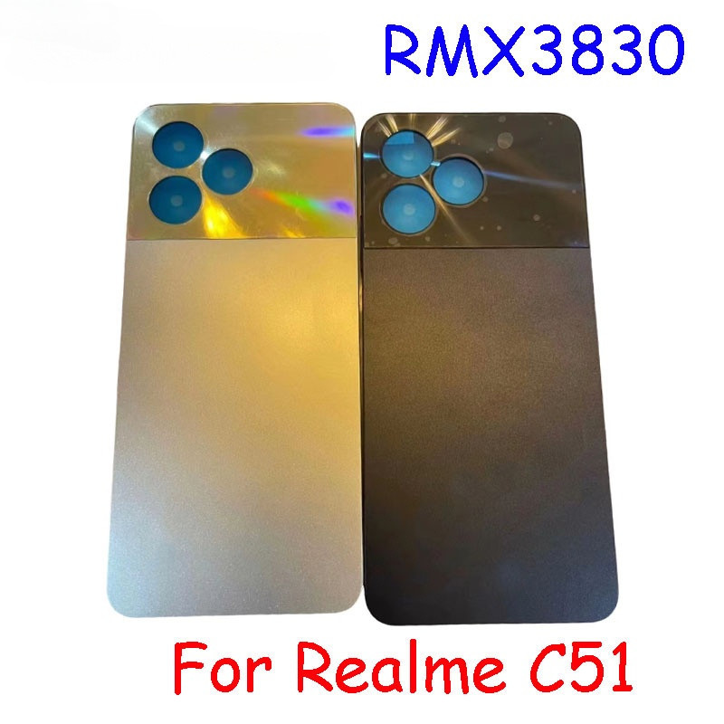 คุณภาพ AAAA สําหรับ OPPO Realme C51 RMX3830 ฝาหลังแบตเตอรี่อะไหล่ซ่อม