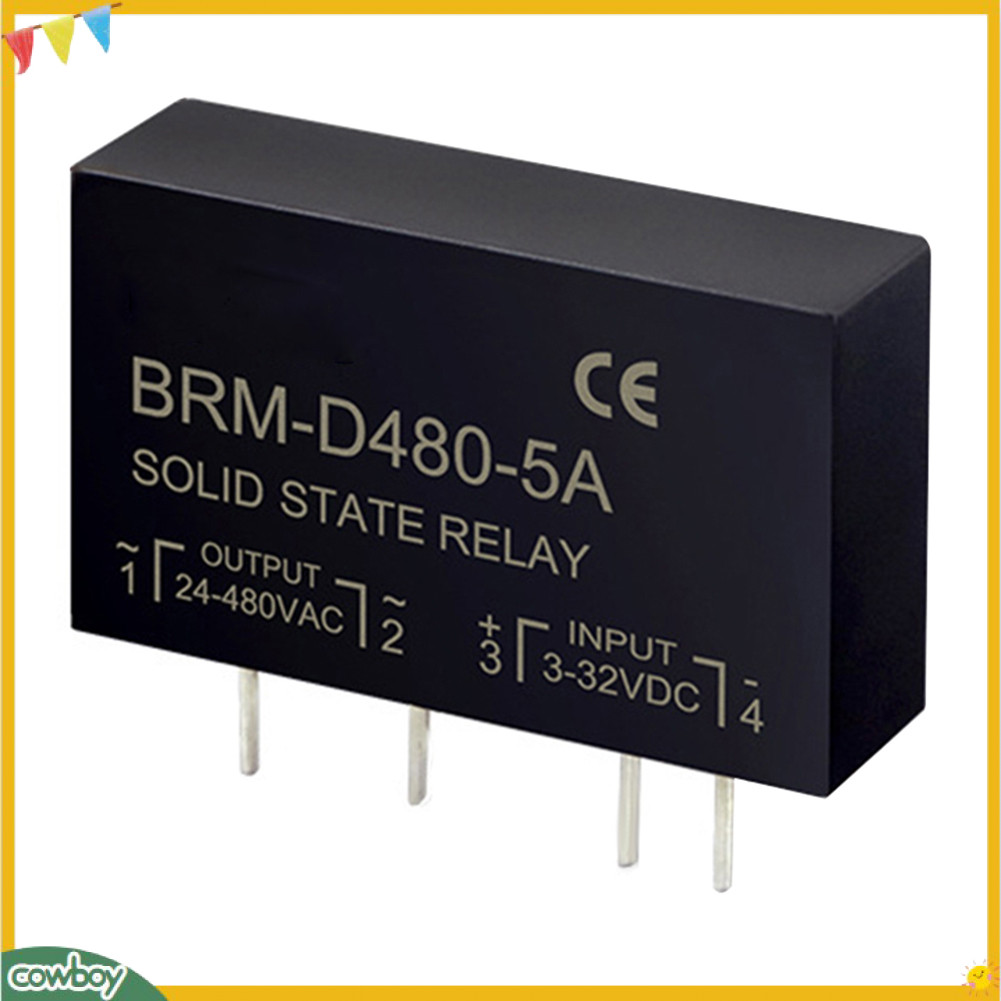 คาวบอย|  Brm-d480 แผงวงจรไฟฟ ้ า PCB 5A พร ้ อม Pins DC-AC Solid State Relay SSR