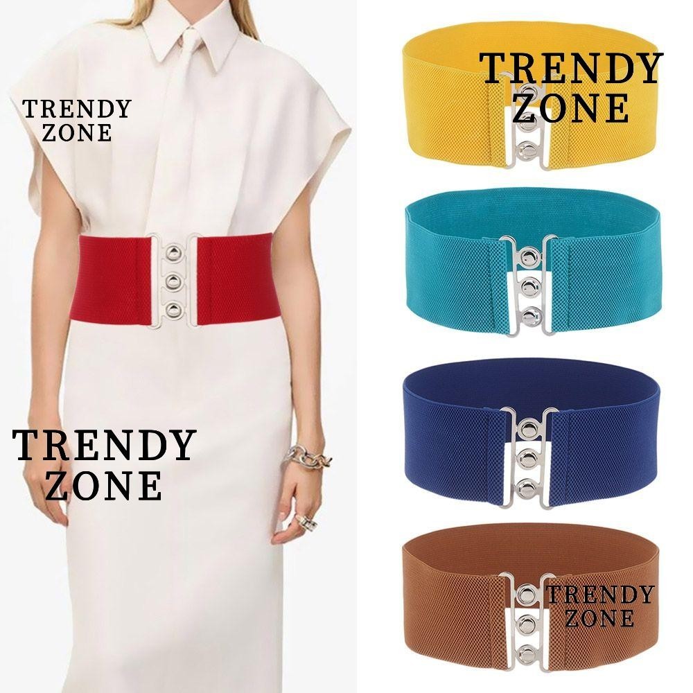 Trendyzone เข ็ มขัดยางยืดกว ้ างแฟชั ่ นยืดรัดเอว Cinch