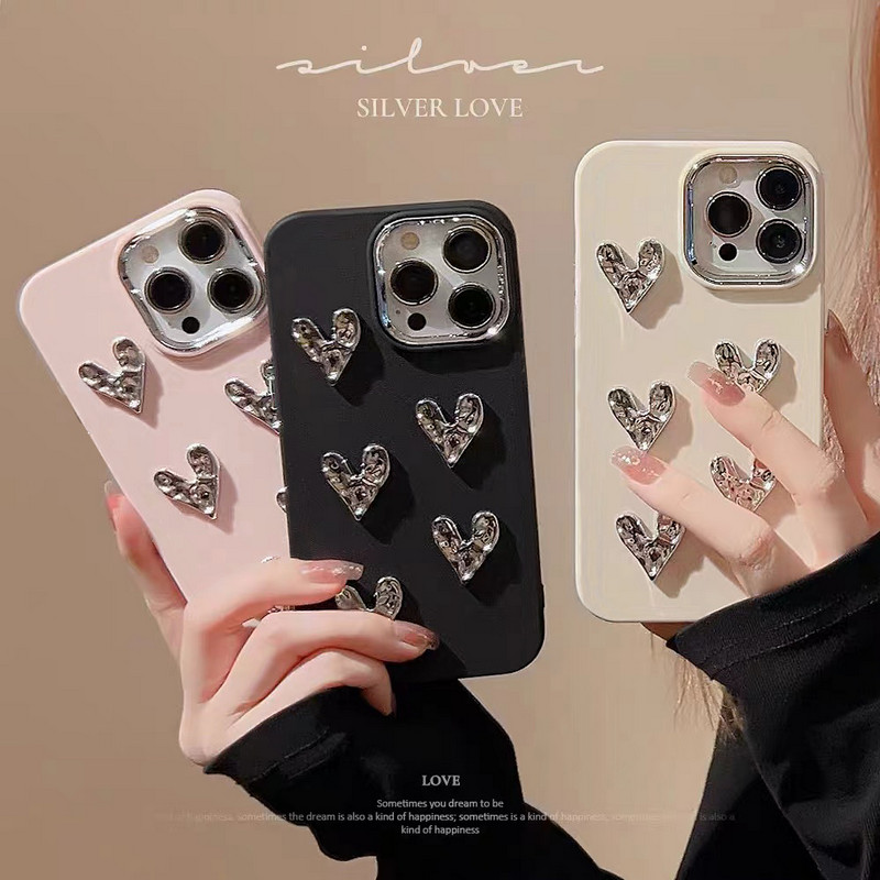 เคส 3D Ins Plated Heart OPPO RENO 11F 8Z 7Z 8T 5Z 6Z 2F 2Z 4F 5F 4 5 6 8 7 A54 F9 A38 A5 A9 2020 A53 A33 A78 A16 A17 A57 4G A74 A76 A36 A94 A52 A72 A92 A93A79 A55 A98 5G A58 A7 A5S A12 A11K A3S A31 A15 A15S F11 Pro Soft silicone Phone Case JSK 04