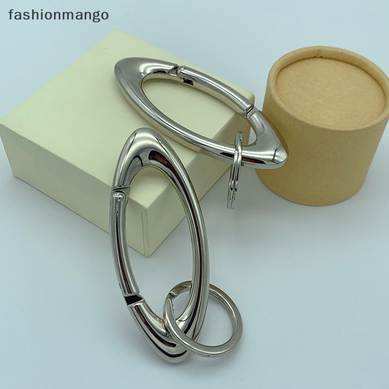 [fashionmango] Men Alloy Carabiner Blackout Mountaineering Keychain Oval al Belt Buckle Accessories Key Ring Unisex New Stock