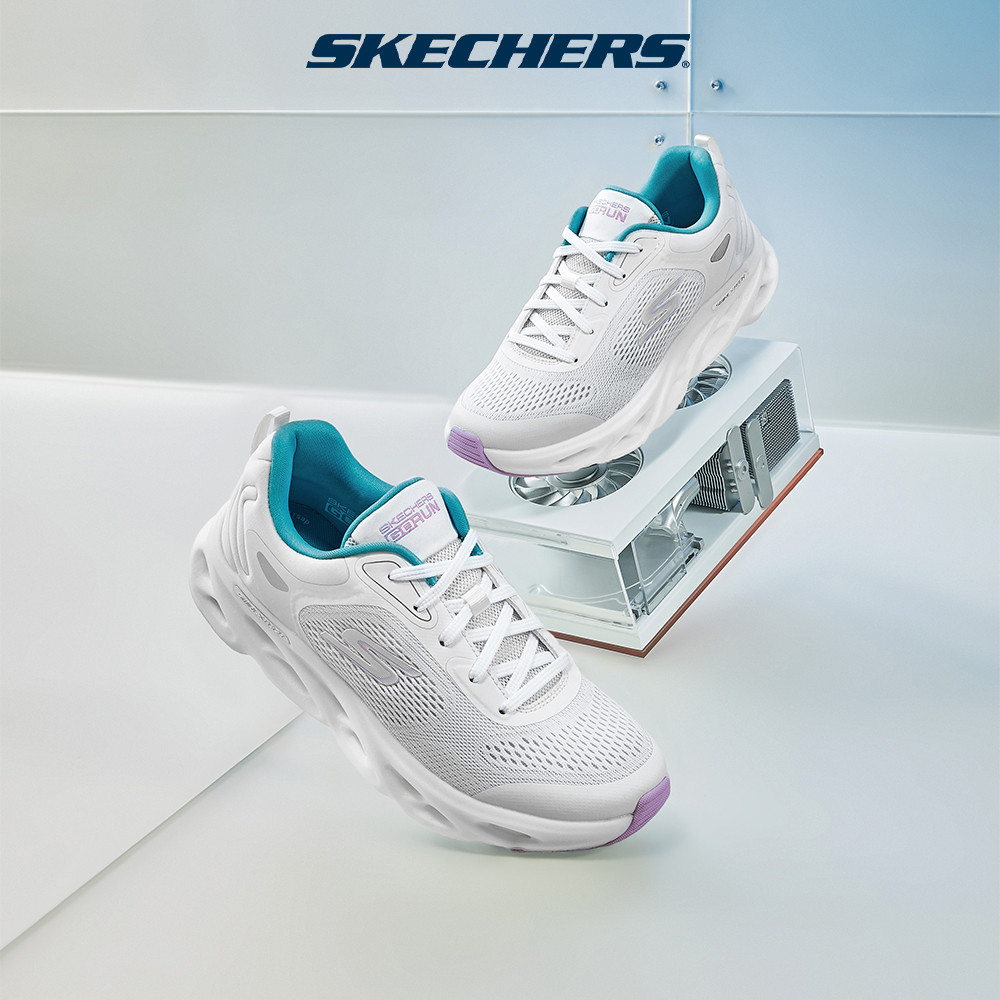 Skechers สเก็ตเชอร์ส รองเท้า ผู้หญิง Good Year GOrun Hyper Burst Swirl Tech Speed Shoes - 129496-WBL