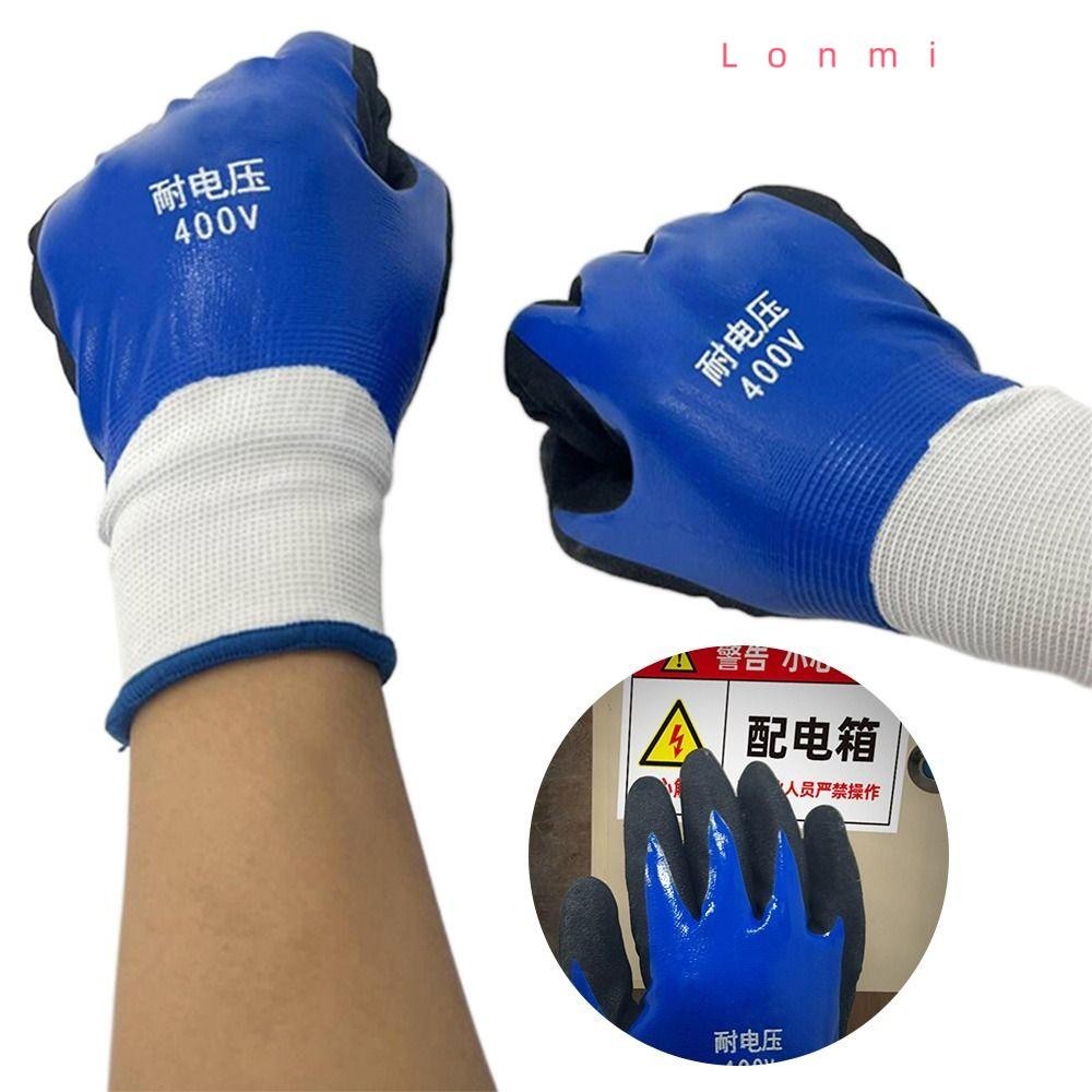Lonmi ช่างไฟฟ้าถุงมือฉนวน,สีฟ้ายืนแรงดันไฟฟ้า400โวลต์ถุงมือหน้าจอสัมผัส,เครื่องมือความปลอดภัยป้องกันไฟฟ้าป้องกันทํางานปลอดภัยถุงมือไฟฟ้า