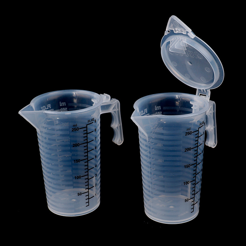 Kamembetbg 100/250/500ML ถ้วยตวงเหยือก Clear Baking ครัวแป้งน้ําพร้อมฝาปิด TH