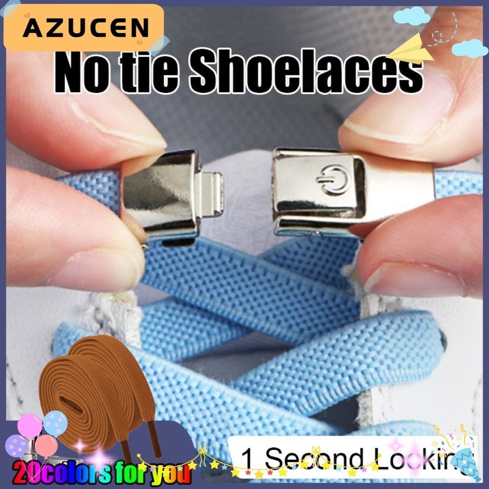 Azucen No Tie Shoe Laces Elastic Quick Release Sports Lazy Laces Strings