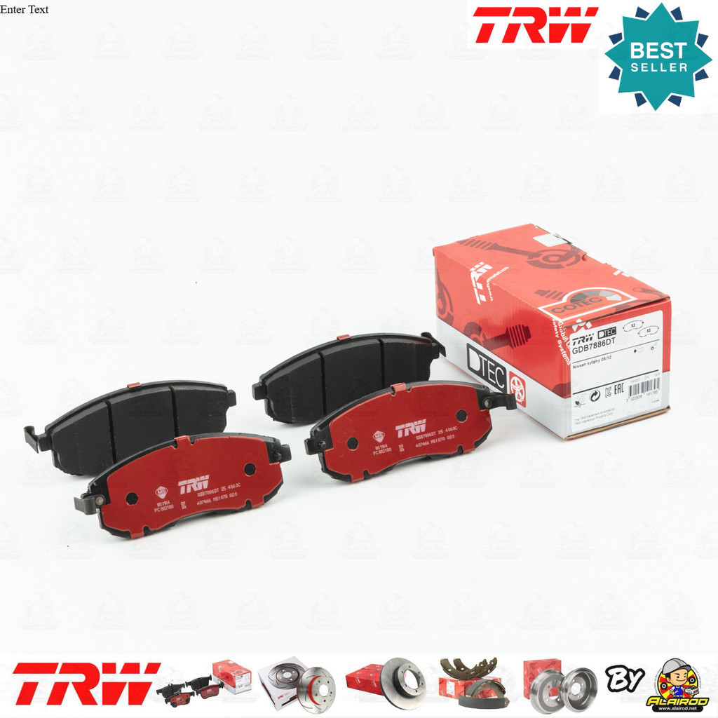 TRW ตัว TOP DTEC ผ้าดิสเบรคหน้า ผ้าเบรคหน้า Nissan PULSAR C12 ปี 2014-On GDB 7886 DT พัลซาร์