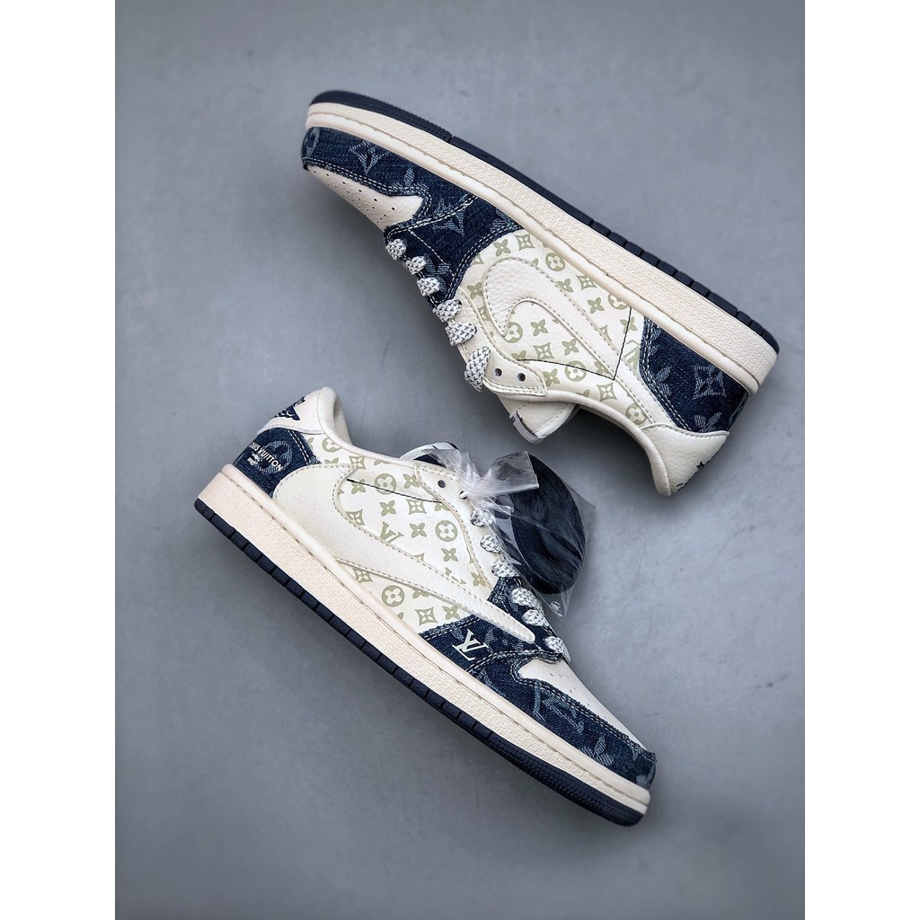 A/j 1st Generation Low-Top Sports Jogging Shoes Anti-Slip Wear-Resistant White Beige SJ2068 003